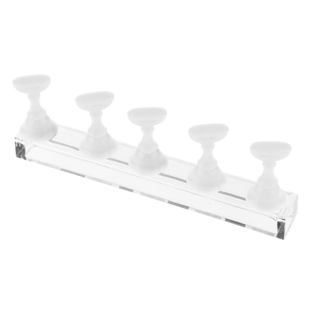 2xTop False Tips Display Stand Training Practice Holder Nail Art Accessories White