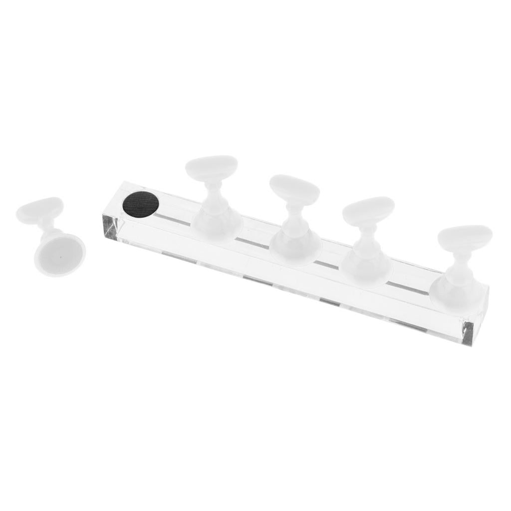 3xTop False Tips Display Stand Training Practice Holder Nail Art Accessories White