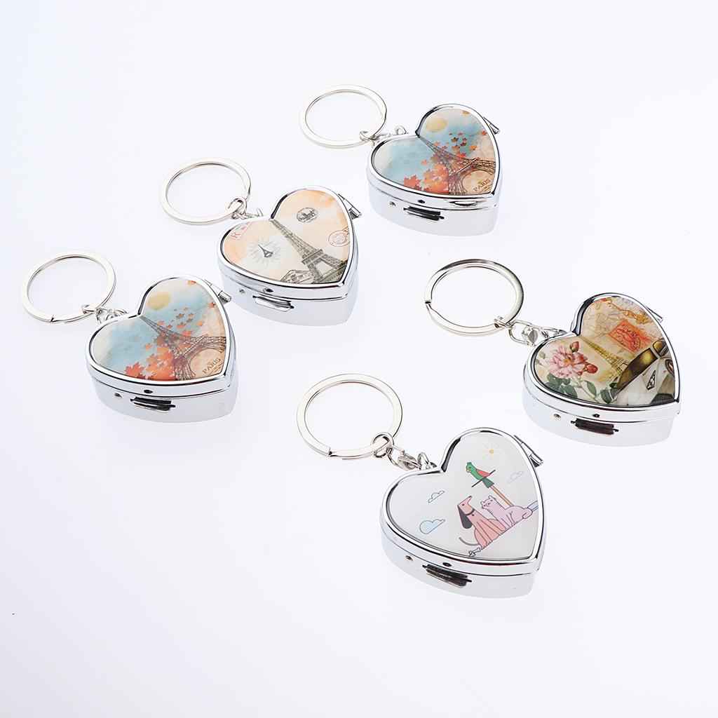 Heart Shaped Candy Pills Box Portable Tin Pots Cosmetic Jars Cases Container