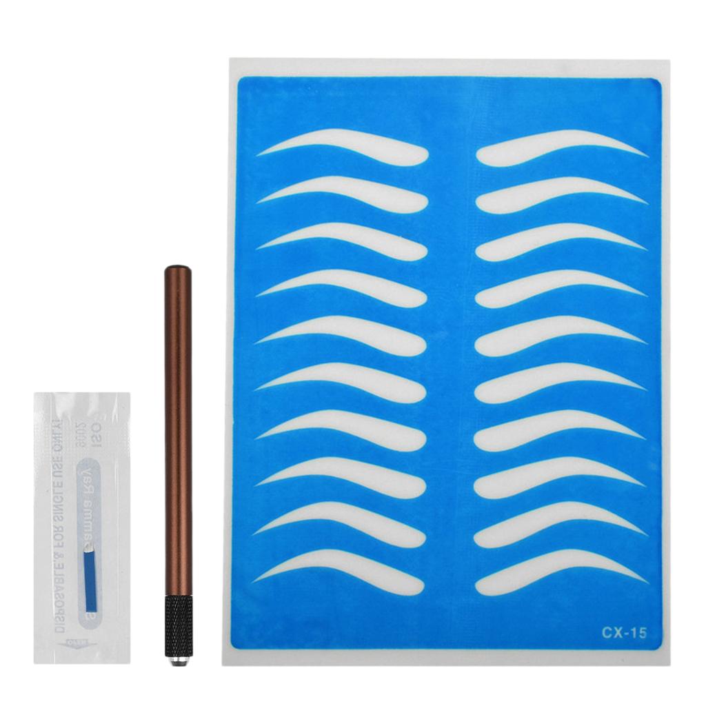 3xMicroblading Eyebrow Permanent Makeup Kit Tattoo Pen Needle Practice Skin Eyebrow B