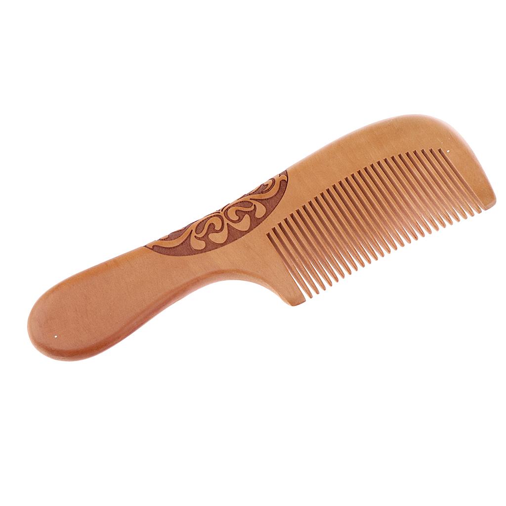 4xWood Fine Tooth Anti-static Mahogany Comb Scalp Massage Wooden Combs H
