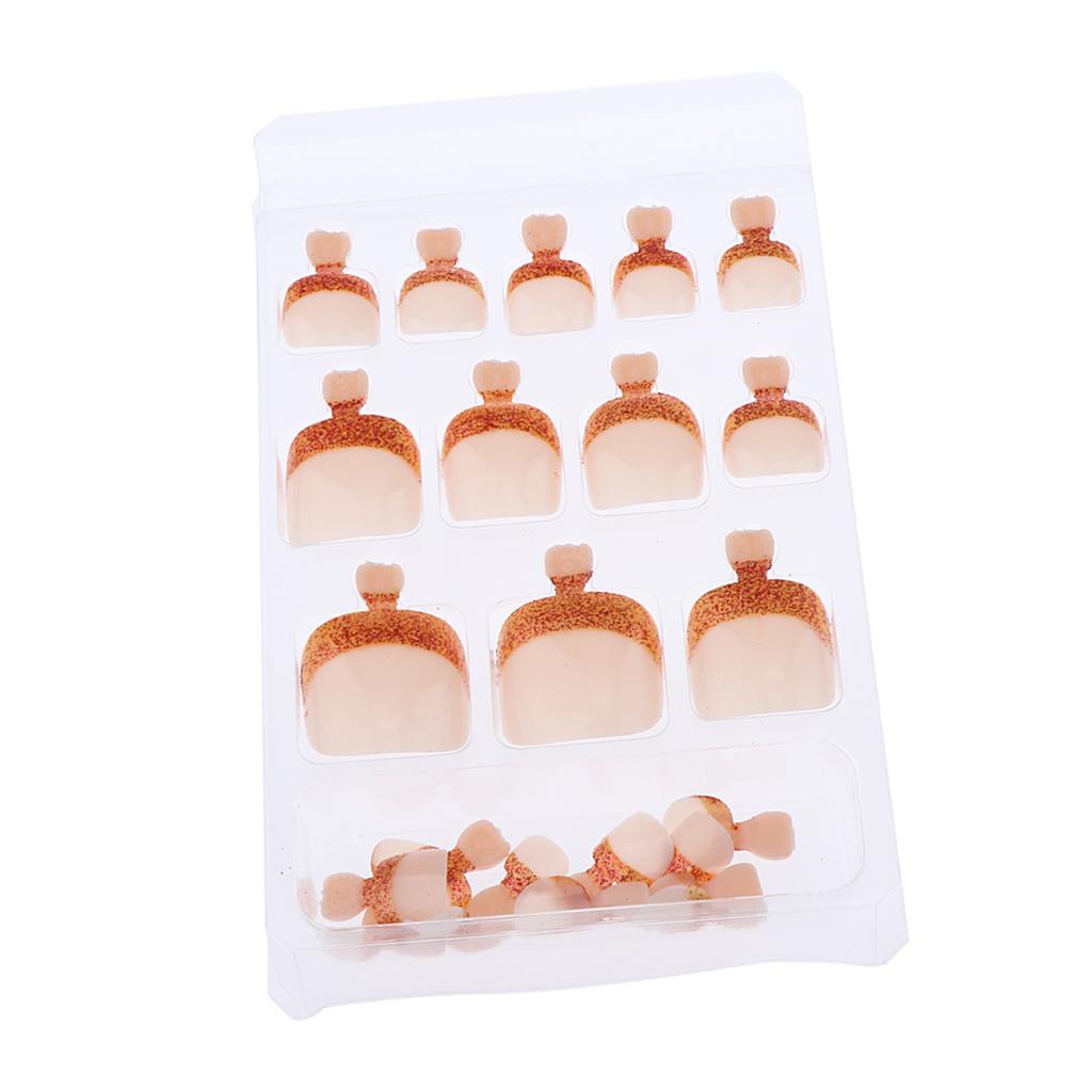 3x24pcs False Toe Nails French Full Toenails Feet Nail Art Fake Decoration HY-TN-4025