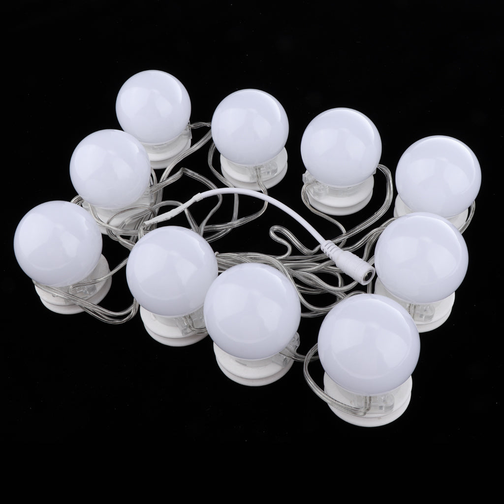 10pcs Dimmable Light Bulbs LED Vanity Mirror Lights Kit for Makeup Mirror US