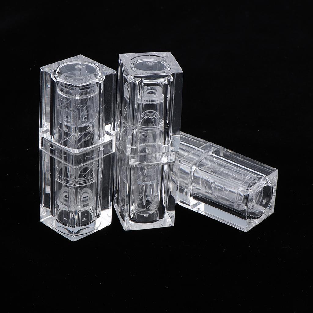 4x3x 3.8g Empty Lip Balm DIY Tubes Cosmetic Containers Lipstick Bottles Transparent