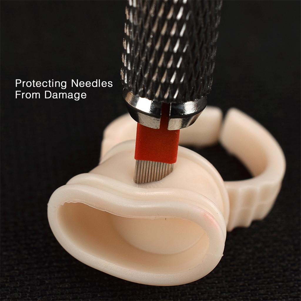 3x100PCS Silicone Pigment Rings Tattoo Ink Cups Makeup Ring Glue Holder Soft M