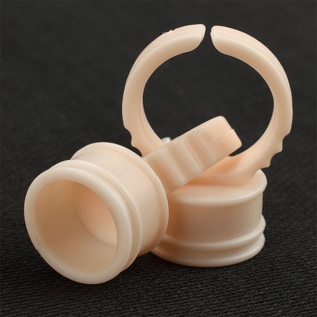 4x100PCS Silicone Pigment Rings Tattoo Ink Cups Makeup Ring Glue Holder Soft M