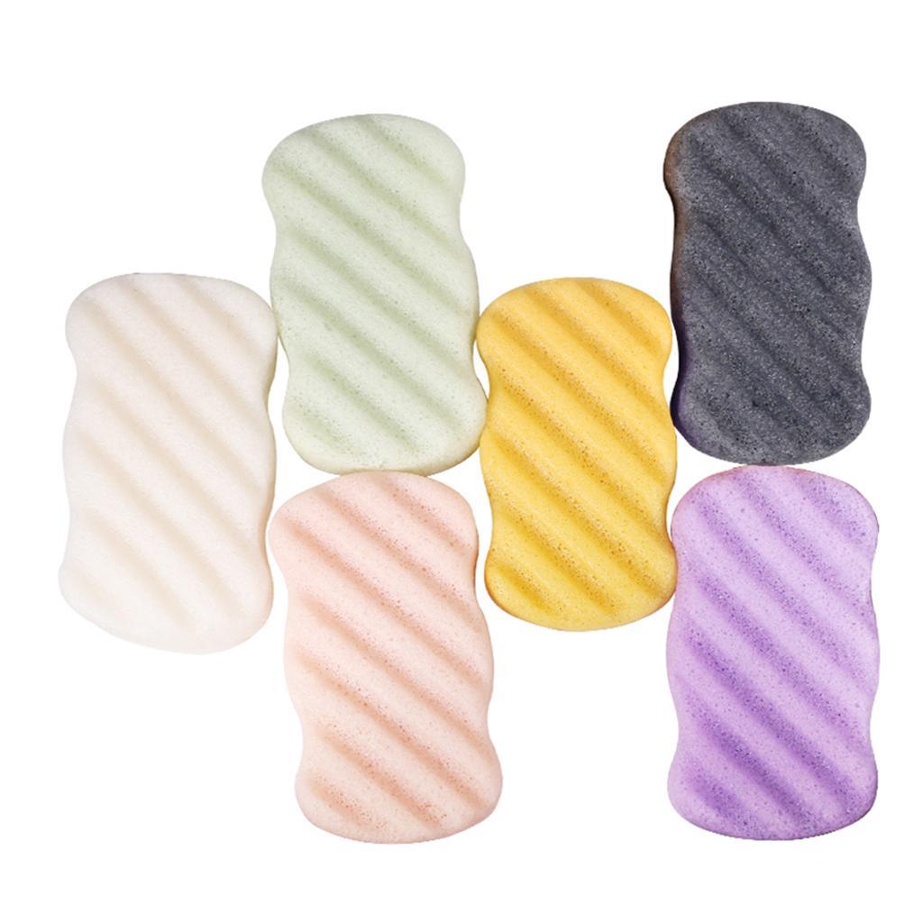 100% Natural Konjac Soft Puff Face Body Wash Cleansing Sponge 6pcs