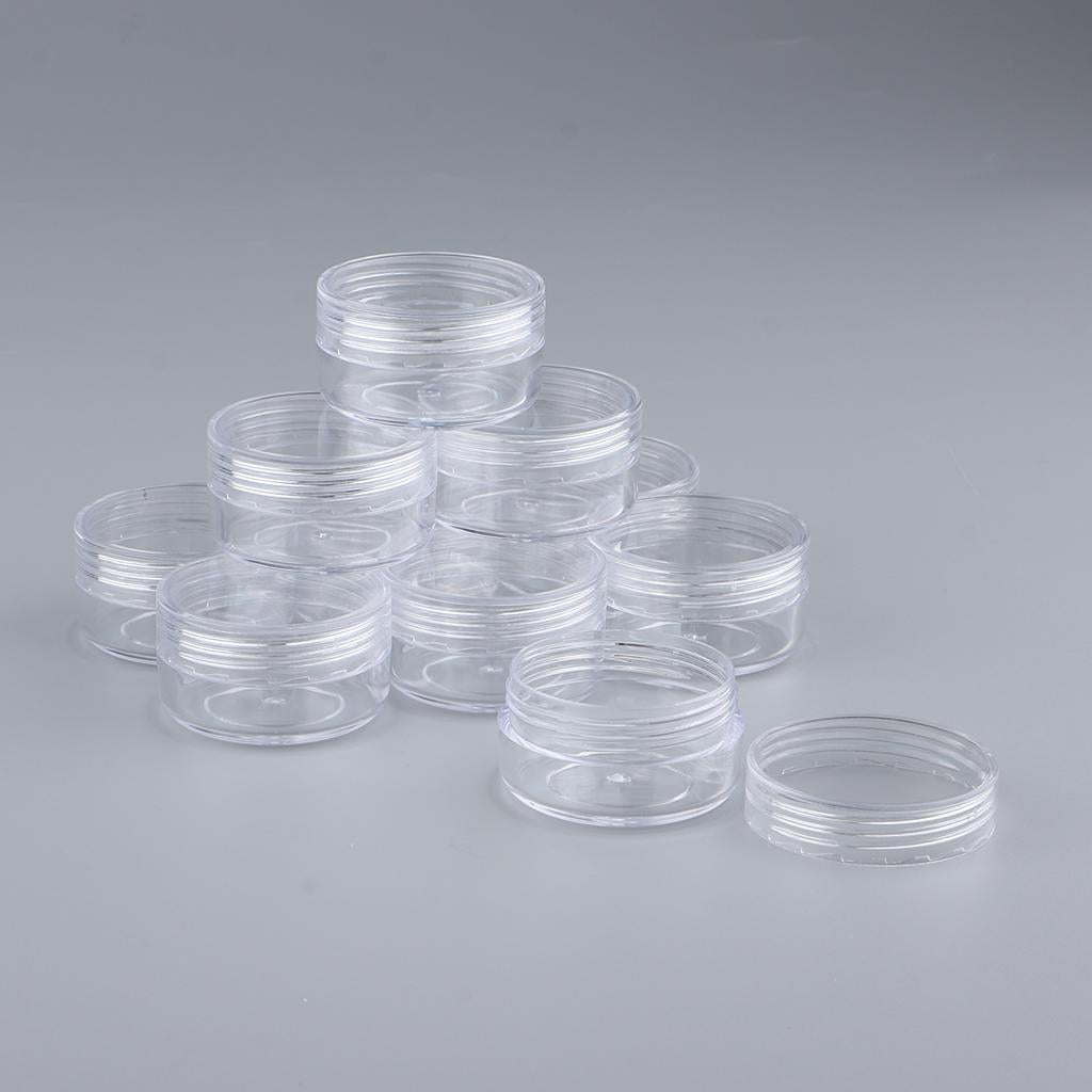 2x10x Empty Round Clear Makeup Jar Pot Powder Travel Cream Cosmetic Container 10g(A)