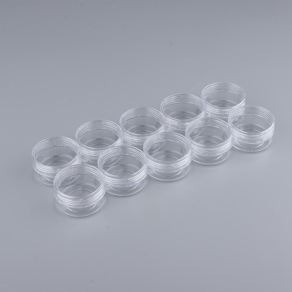 2x10x Empty Round Clear Makeup Jar Pot Powder Travel Cream Cosmetic Container 10g(A)