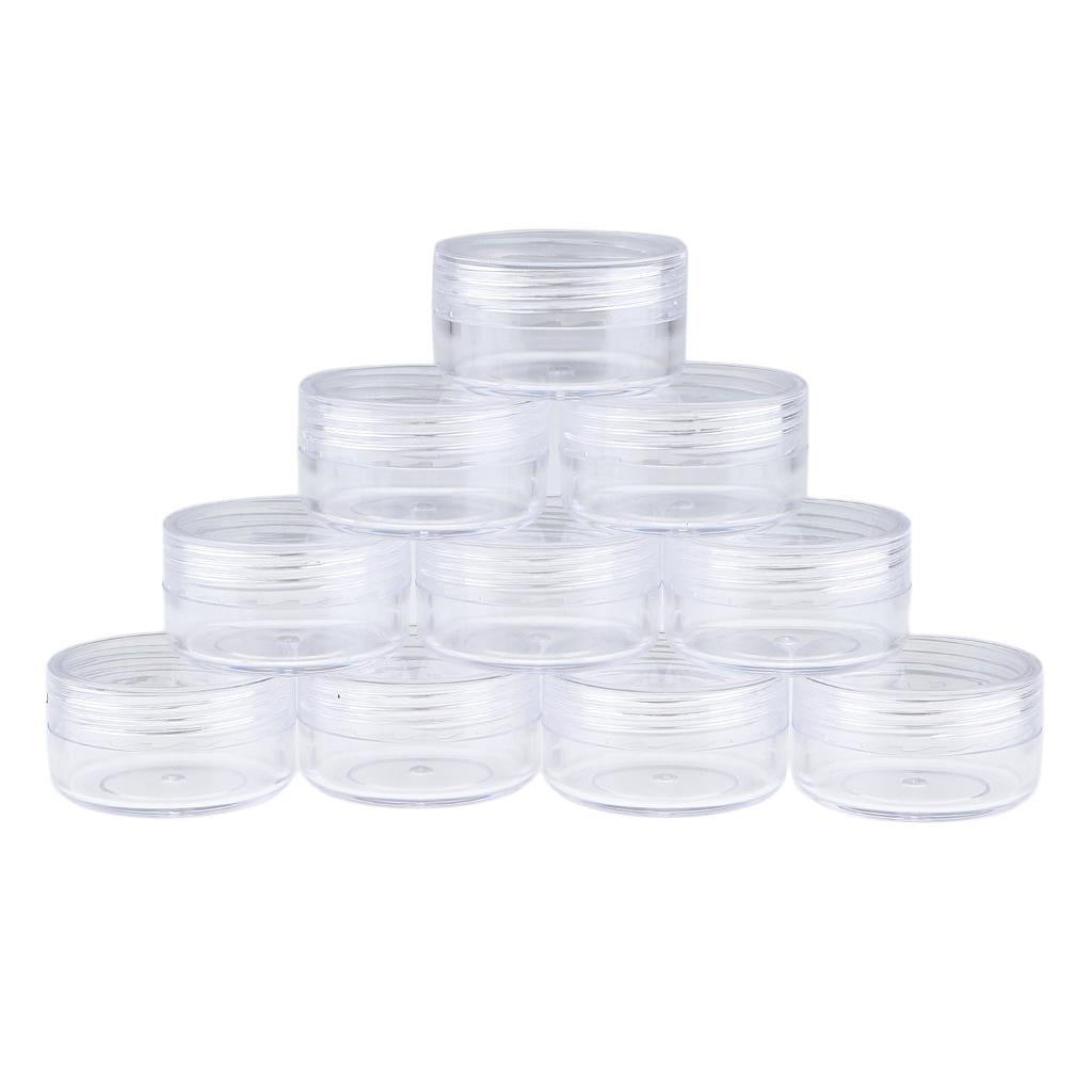 2x10x Empty Round Clear Makeup Jar Pot Powder Travel Cream Cosmetic Container 10g(A)