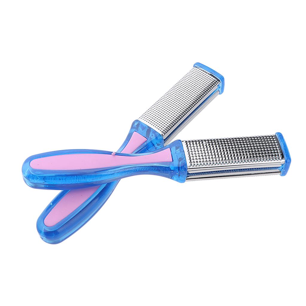 3x2pcs Dual Side Feet Care Scrub Dead Skin Callus Remover File Stainless Steel
