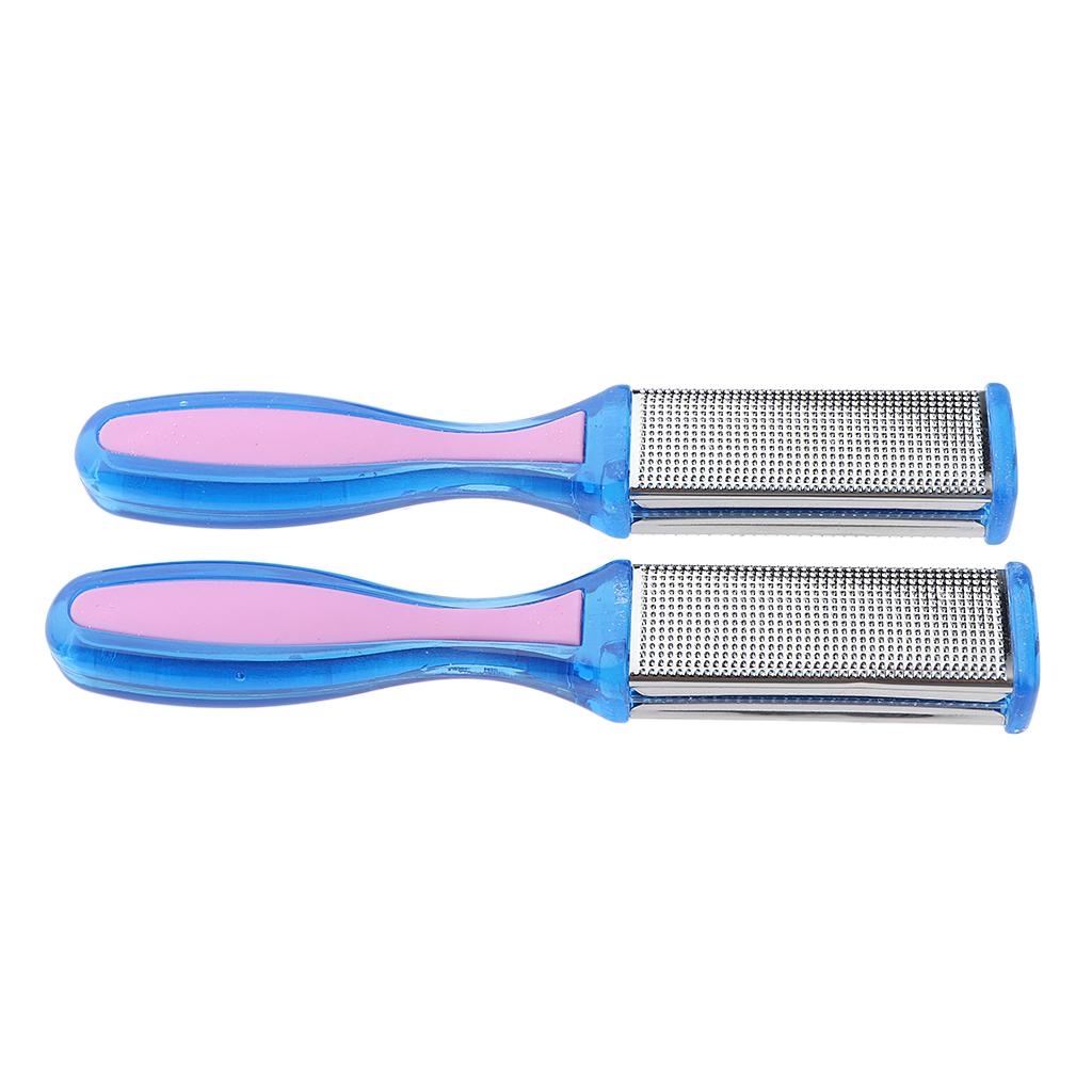 3x2pcs Dual Side Feet Care Scrub Dead Skin Callus Remover File Stainless Steel