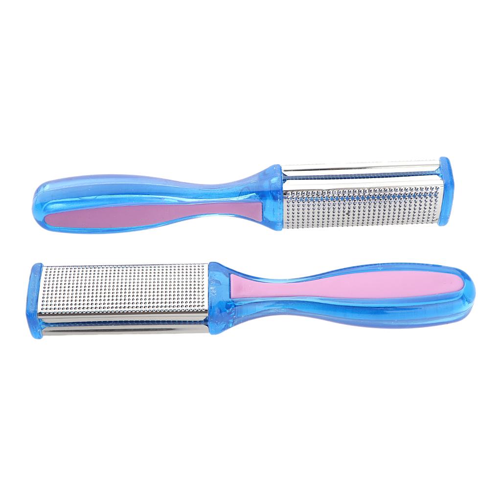2x2pcs Dual Side Feet Care Scrub Dead Skin Callus Remover File Stainless Steel