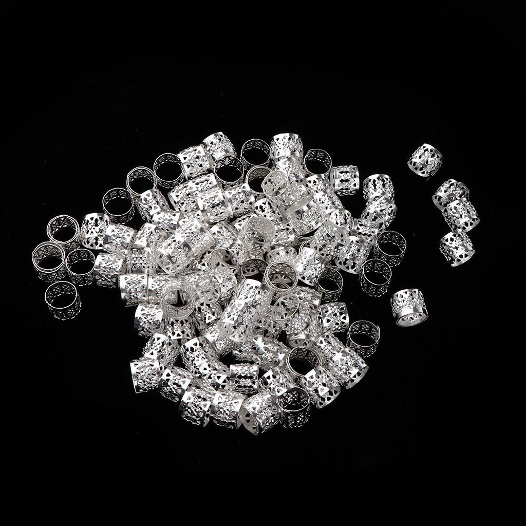 200Pcs Heart Metal Cuffs Hair Extension Decorations Dreadlocks Beads Tubes