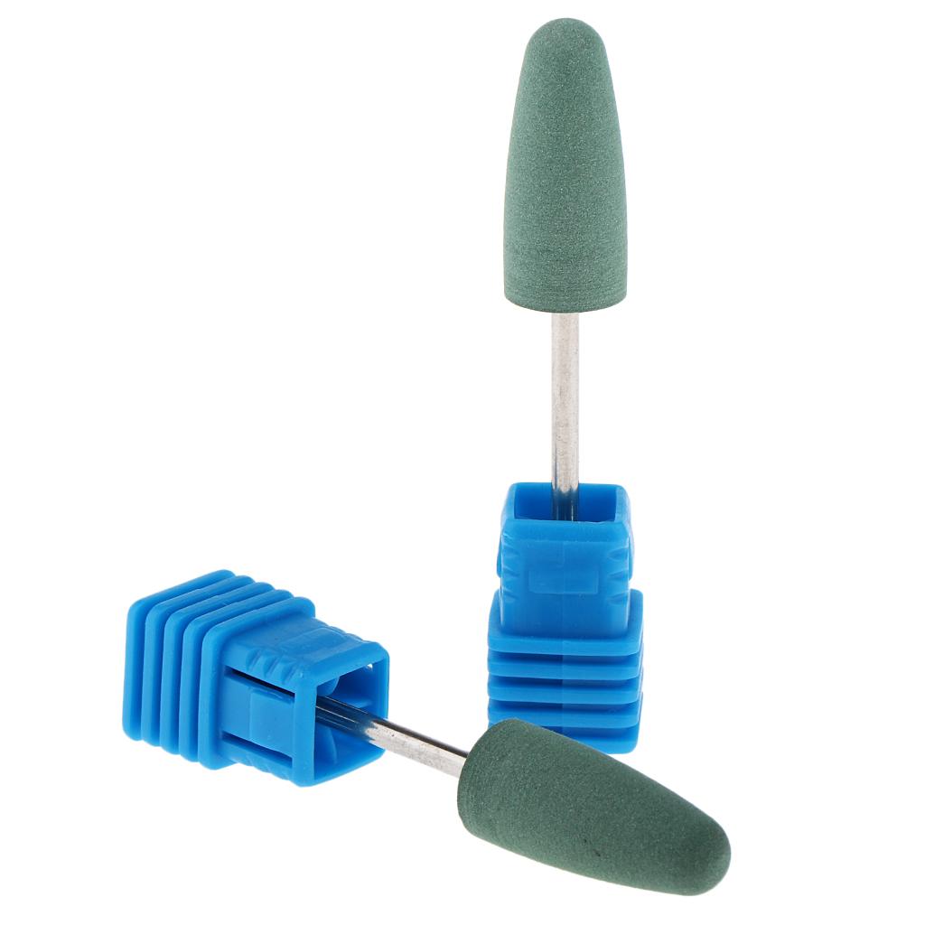 4x2pcs Pro Silicone Nail Polishing Cuticle Pusher Nail Art File Drill Bit X03