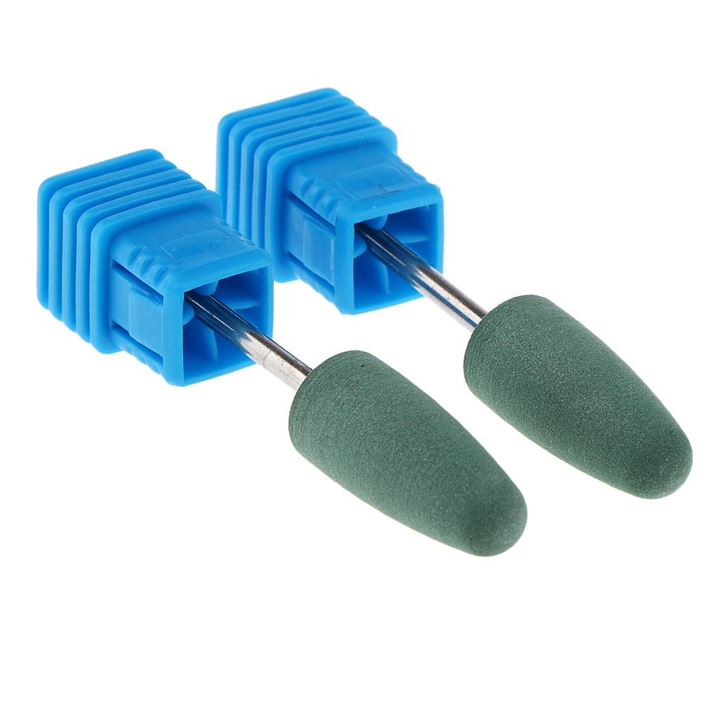 3x2pcs Pro Silicone Nail Polishing Cuticle Pusher Nail Art File Drill Bit X03