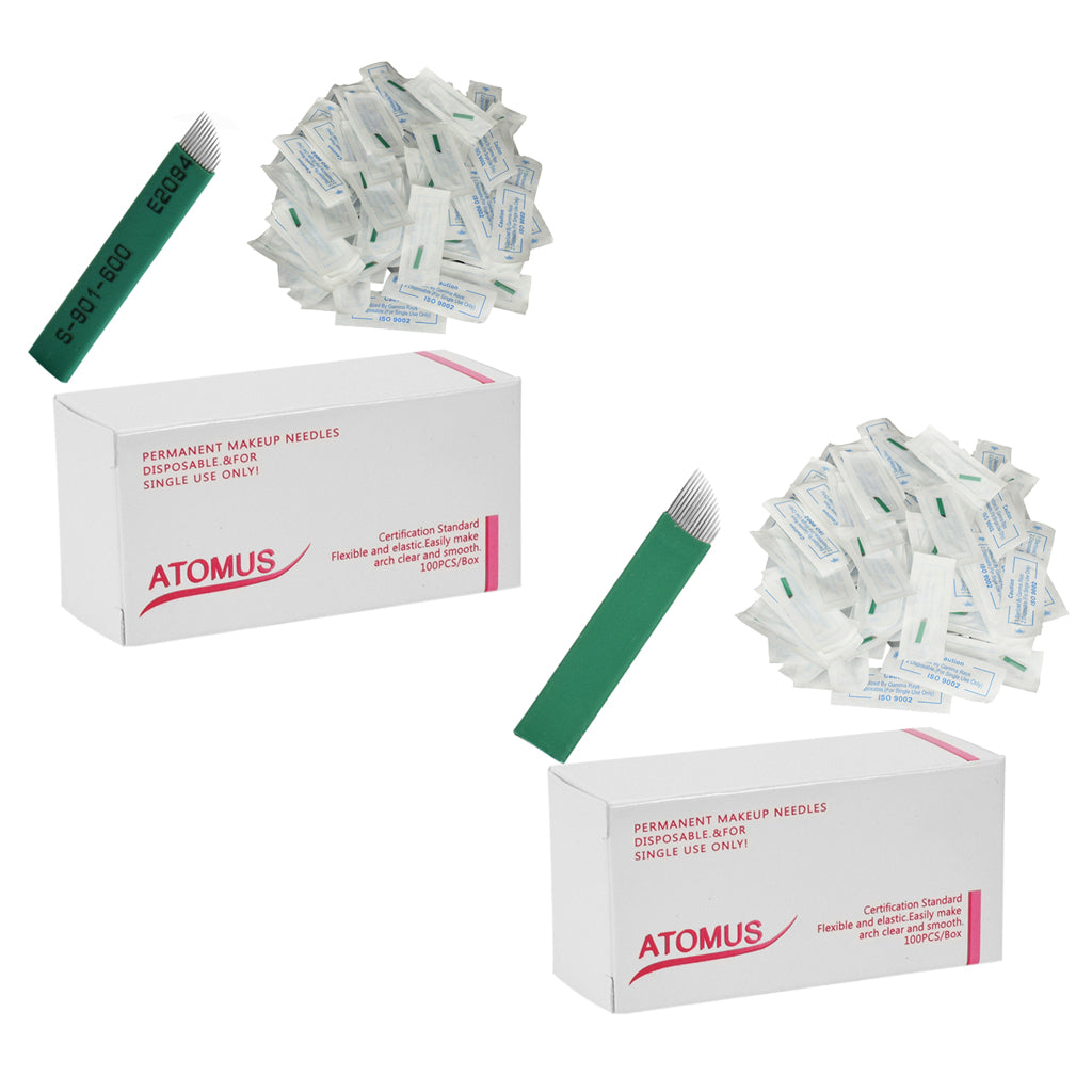 100 Eyebrow Blades Microblading Tattoo Brows Needles Make-up Tools 12 Pins