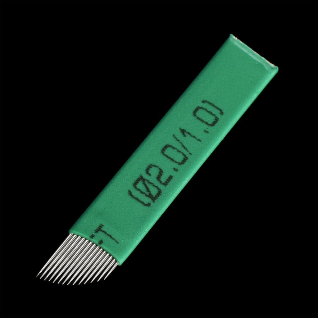 100 Eyebrow Blades Microblading Tattoo Brows Needles Make-up Tools 14 Pins