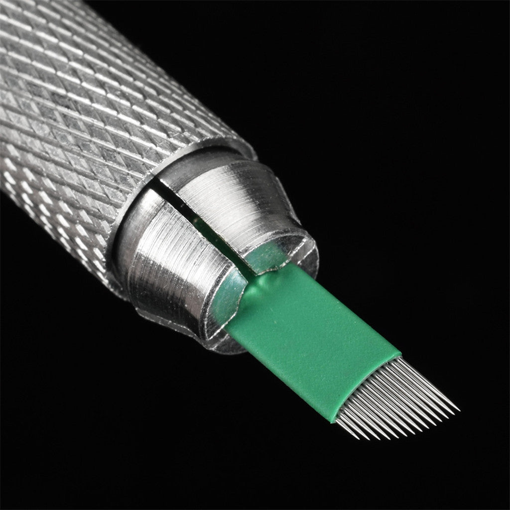 100 Eyebrow Blades Microblading Tattoo Brows Needles Make-up Tools 14 Pins