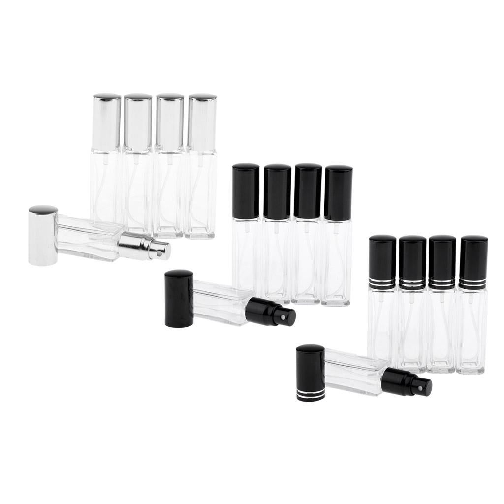 2x5x 8ml Refillable Perfume Atomizer Empty Spray Bottle Silver Cap