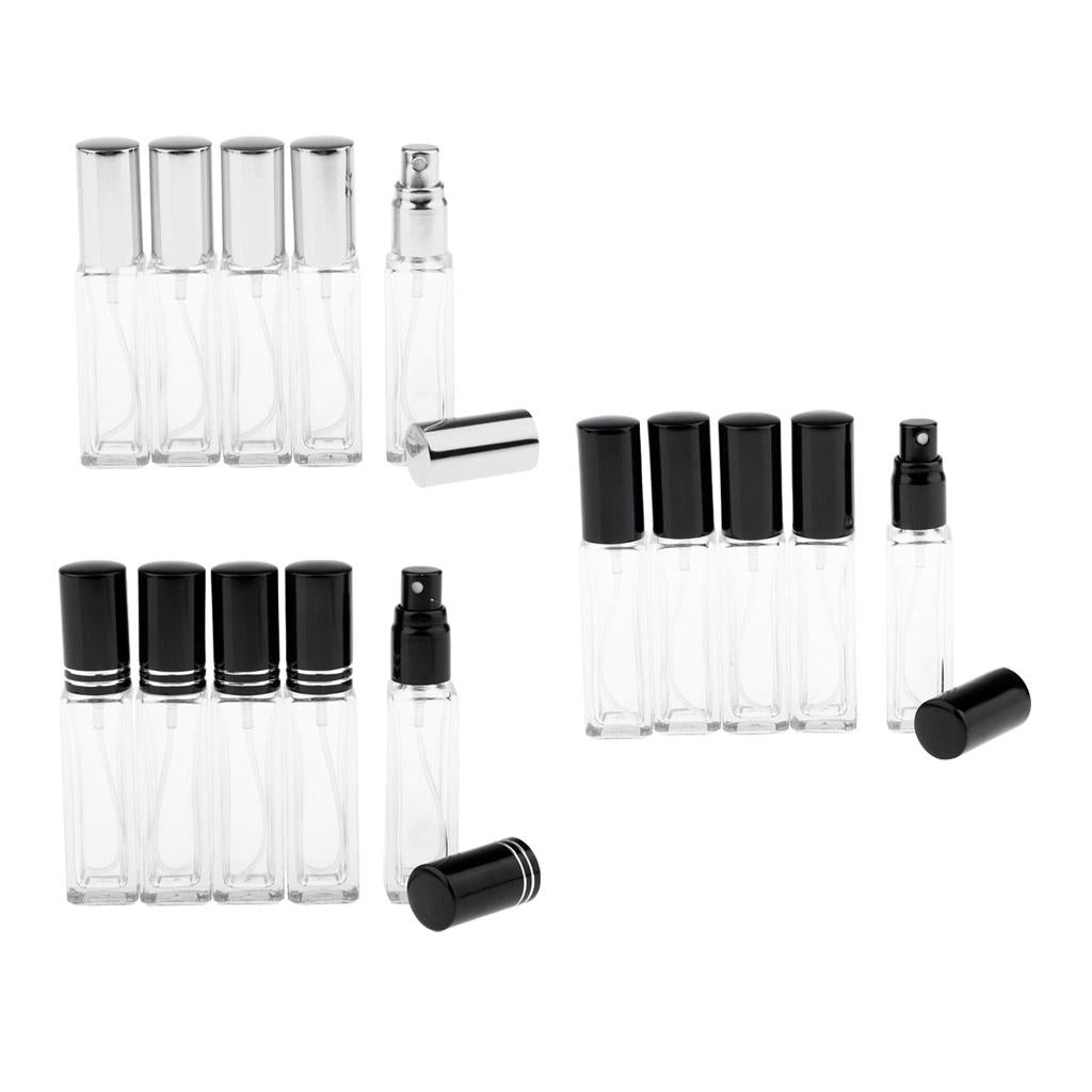 2x5x 8ml Refillable Perfume Atomizer Empty Spray Bottle Silver Cap