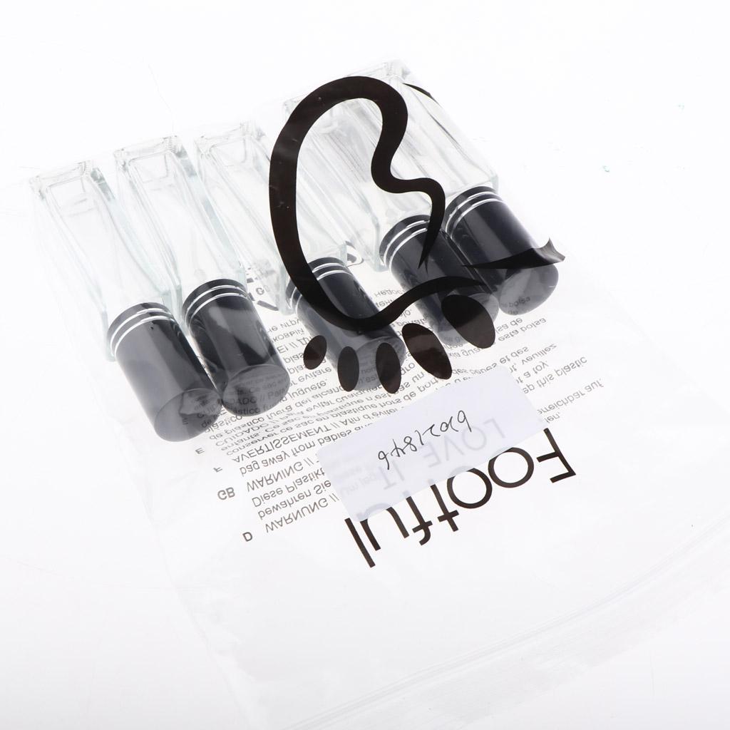 3x5x 8ml Refillable Perfume Atomizer Empty Spray Bottle Black Cap With Stripe