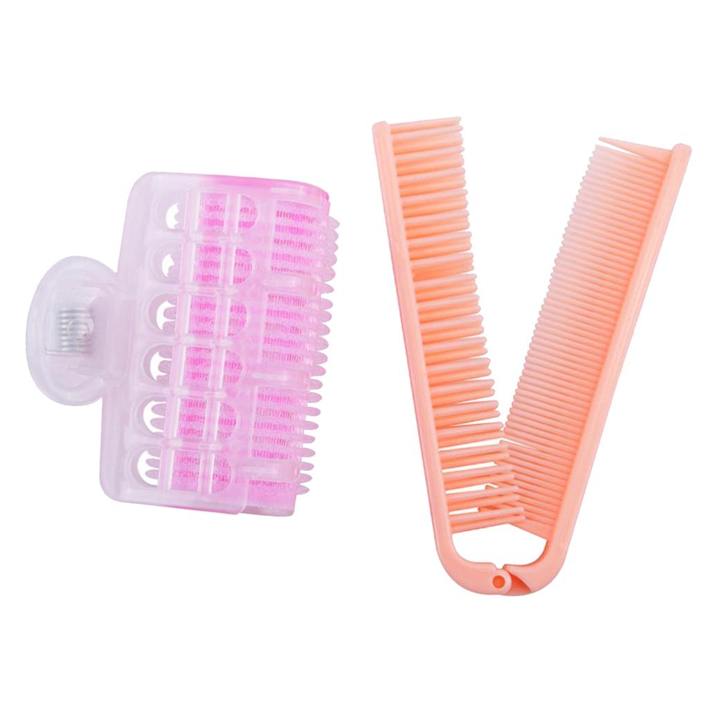4xHairdressing Tools Set Hair Straightener Comb+Hair Roller Curler+Roller Clip