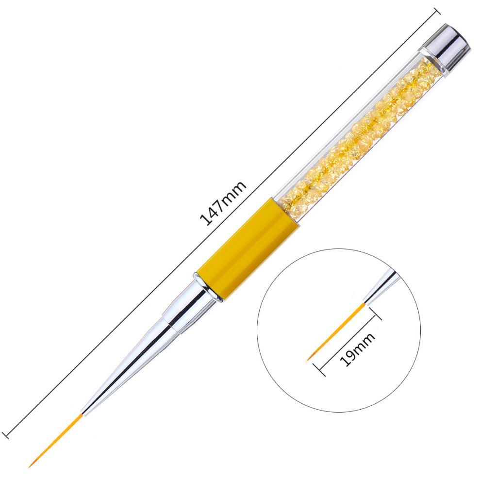 4xCrystal Nail Art Design DIY Drawing Painting Striping UV Gel Pen Brush 19mm