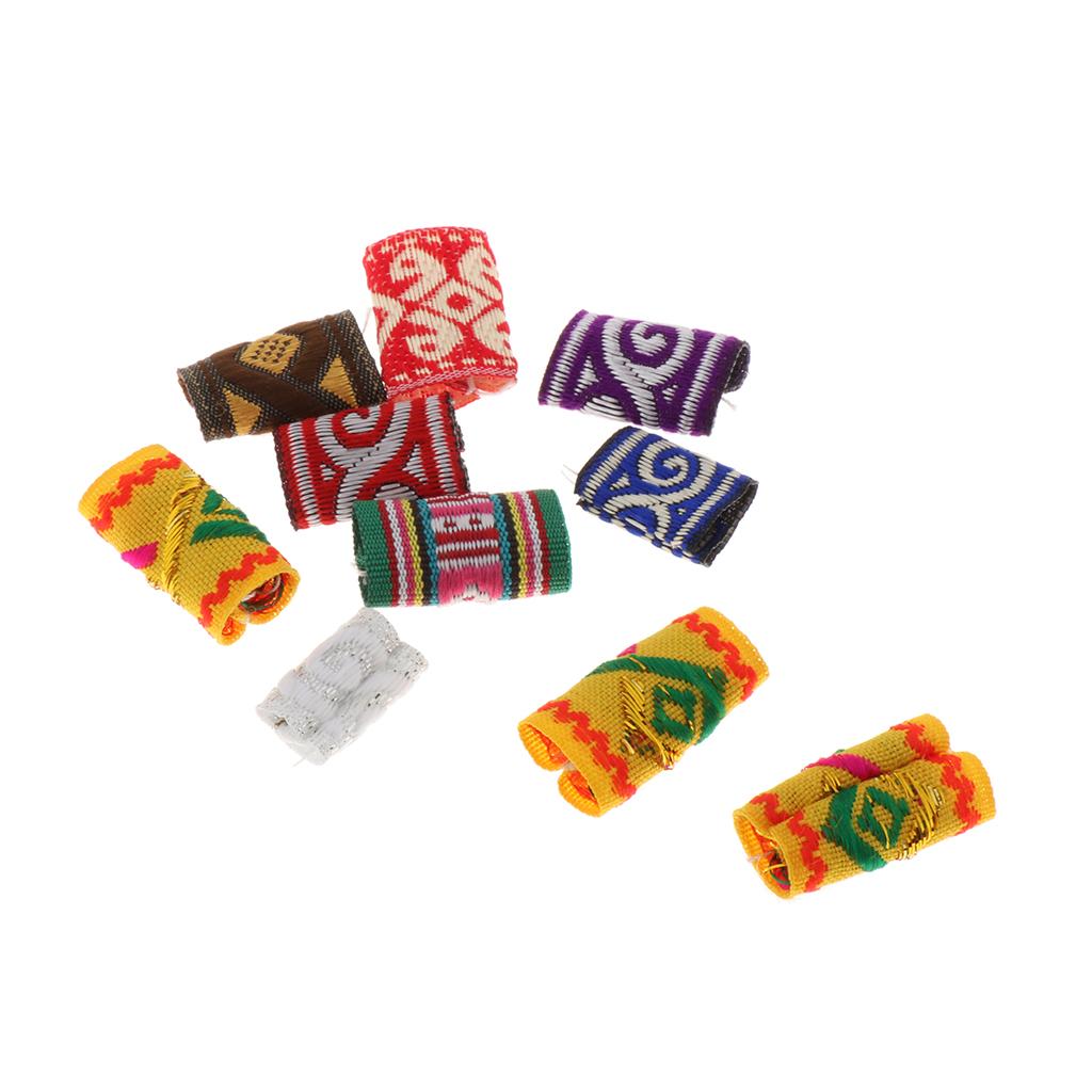 3x10x Knitted Hair Cuffs Dreadlock Beads For DIY Braids Beard Pendants Charms