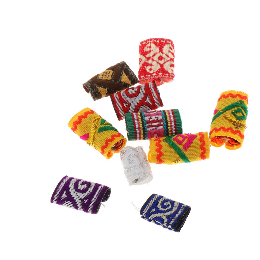 2x10x Knitted Hair Cuffs Dreadlock Beads For DIY Braids Beard Pendants Charms