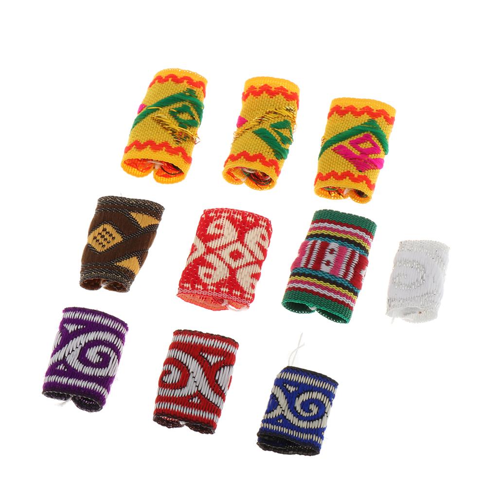 2x10x Knitted Hair Cuffs Dreadlock Beads For DIY Braids Beard Pendants Charms