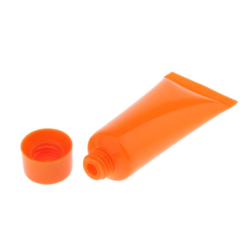 20x 10ml Empty Plastic Tubes Bottles for Body Lotion Cream Lip Gloss Orange