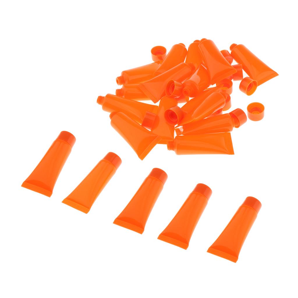 20x 10ml Empty Plastic Tubes Bottles for Body Lotion Cream Lip Gloss Orange