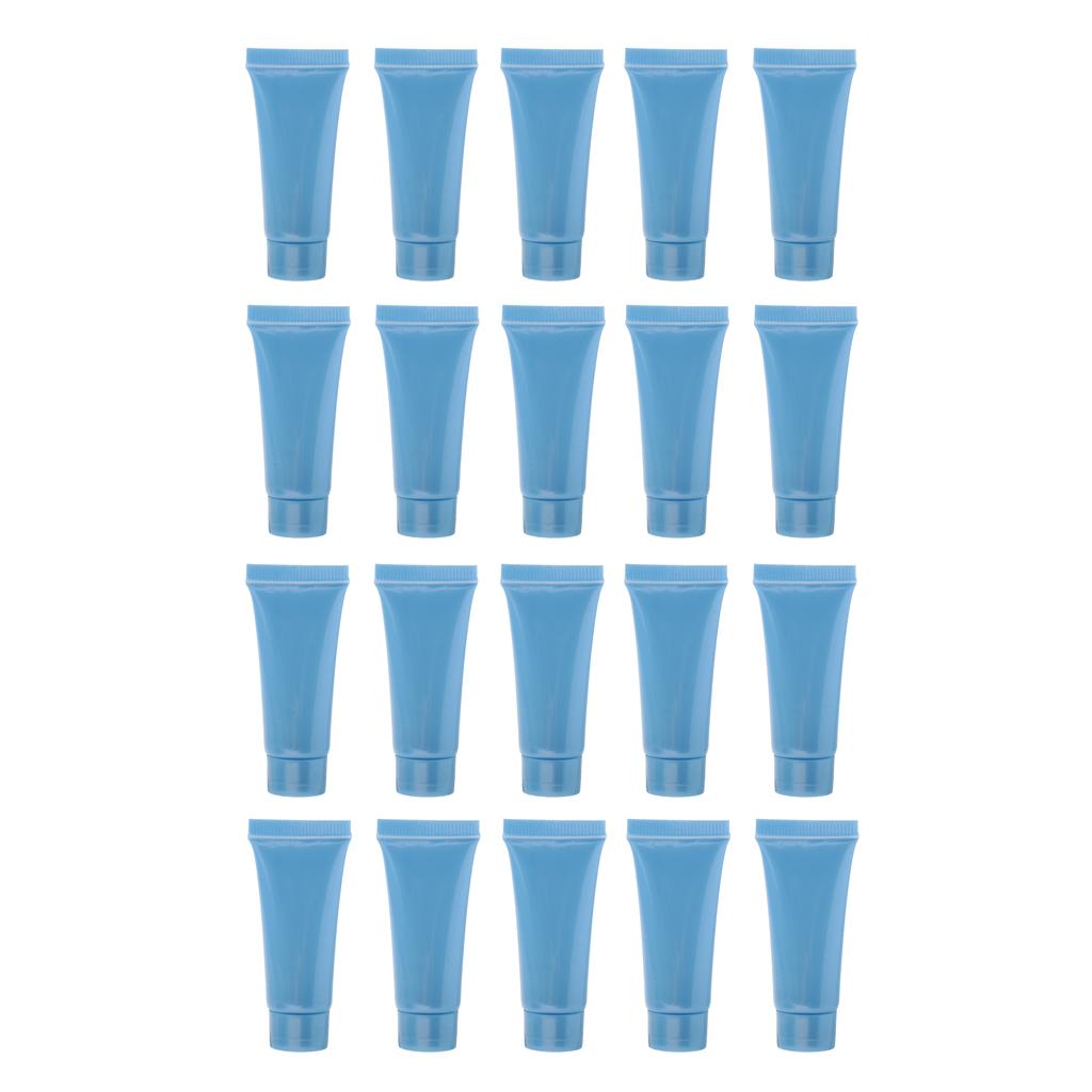 20x 10ml Empty Plastic Tubes Bottles for Body Lotion Cream Lip Gloss Blue