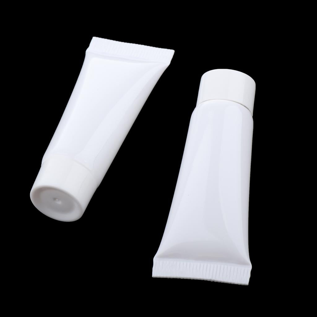 20x 10ml Empty Plastic Tubes Bottles for Body Lotion Cream Lip Gloss White