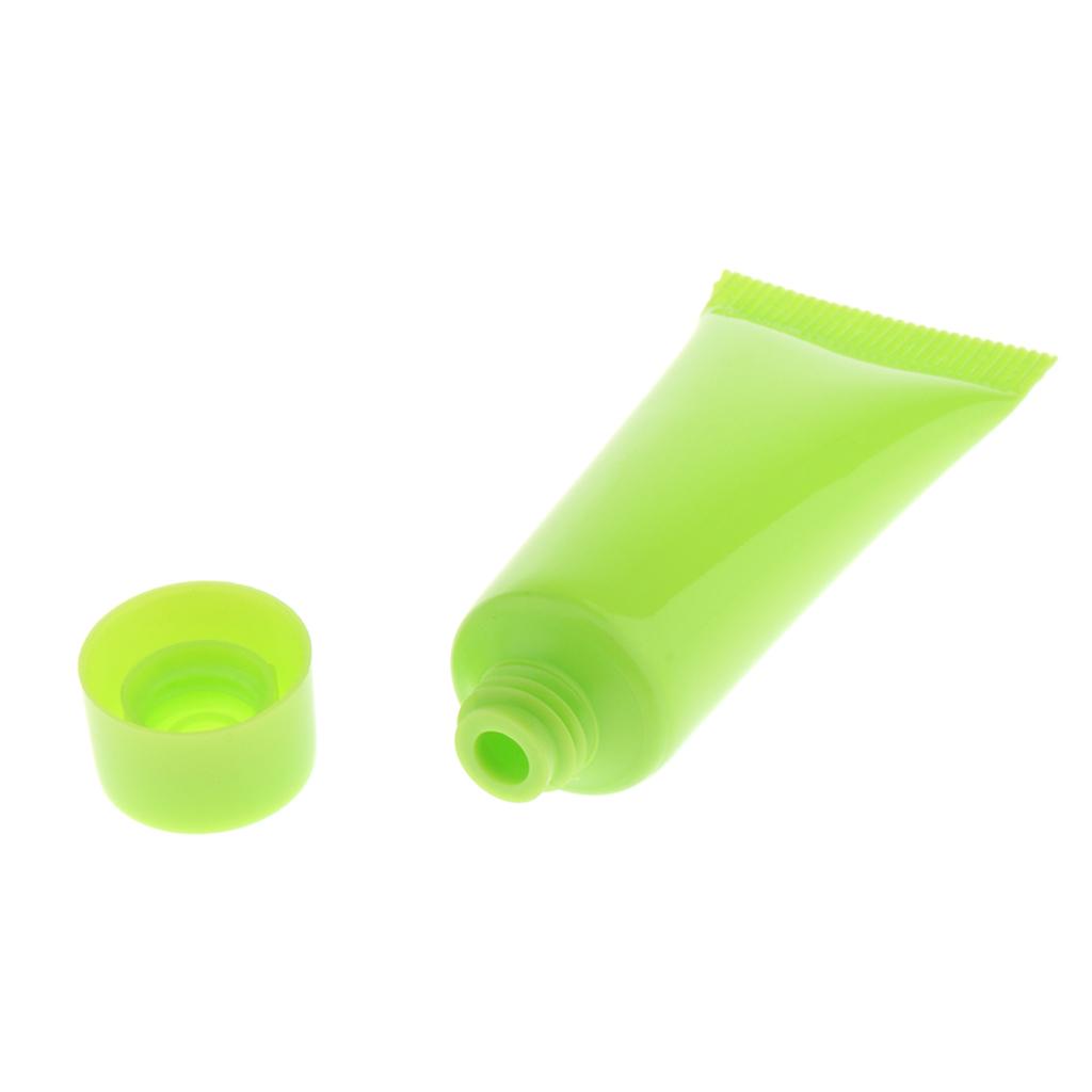 20x 10ml Empty Plastic Tubes Bottles for Body Lotion Cream Lip Gloss Green