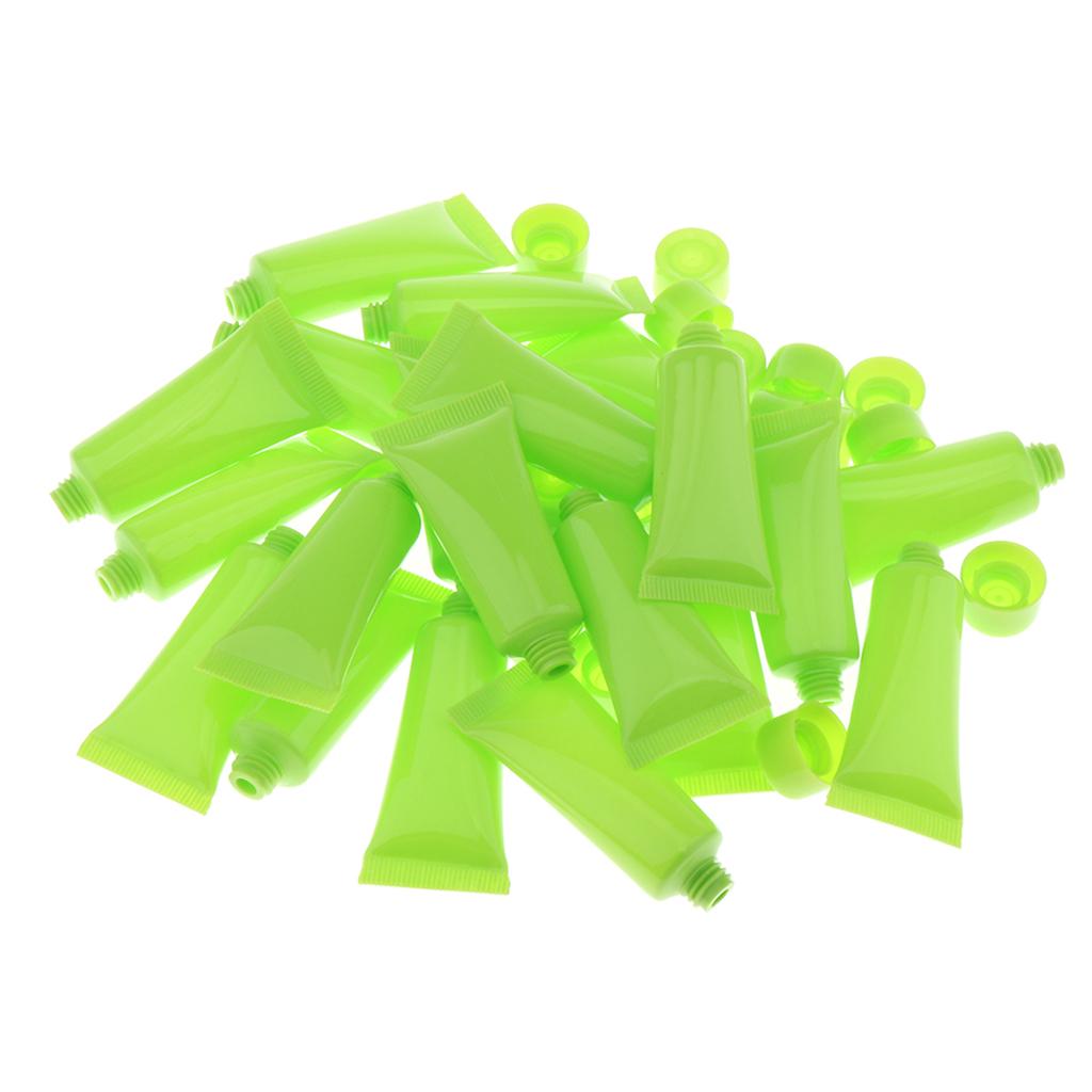 20x 10ml Empty Plastic Tubes Bottles for Body Lotion Cream Lip Gloss Green