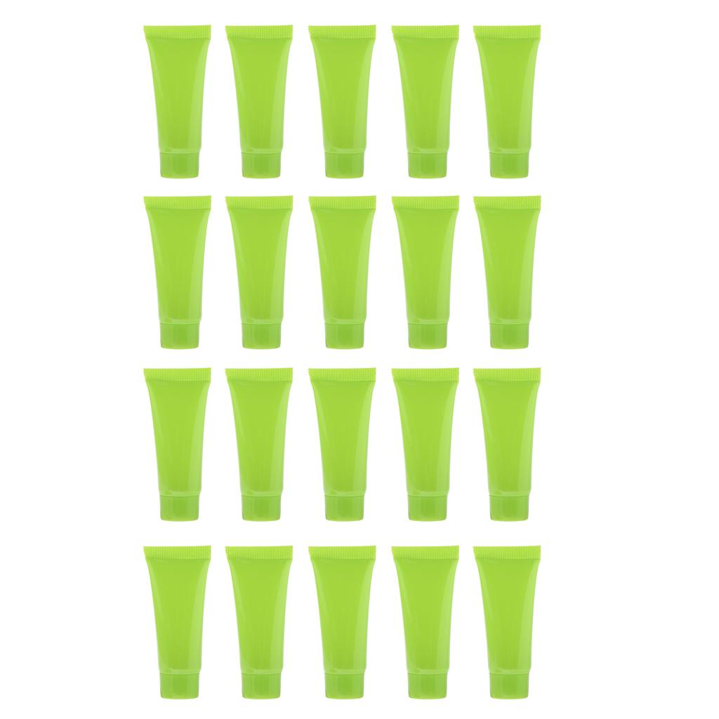 20x 10ml Empty Plastic Tubes Bottles for Body Lotion Cream Lip Gloss Green