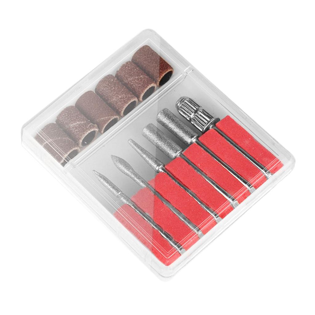 2x12pcs 3/32'' Nail Drill Bits Cuticle Clean Sanding Bands Mandrel Bit Set