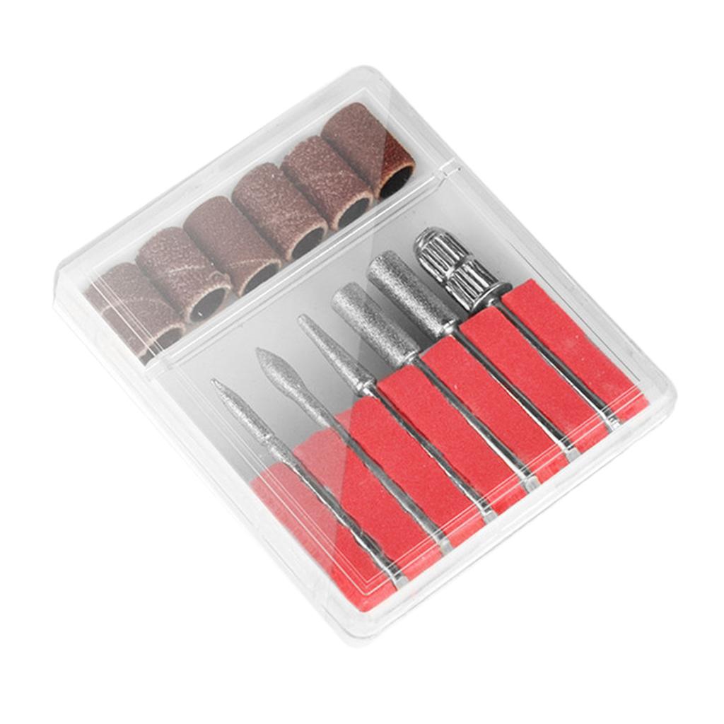 2x12pcs 3/32'' Nail Drill Bits Cuticle Clean Sanding Bands Mandrel Bit Set