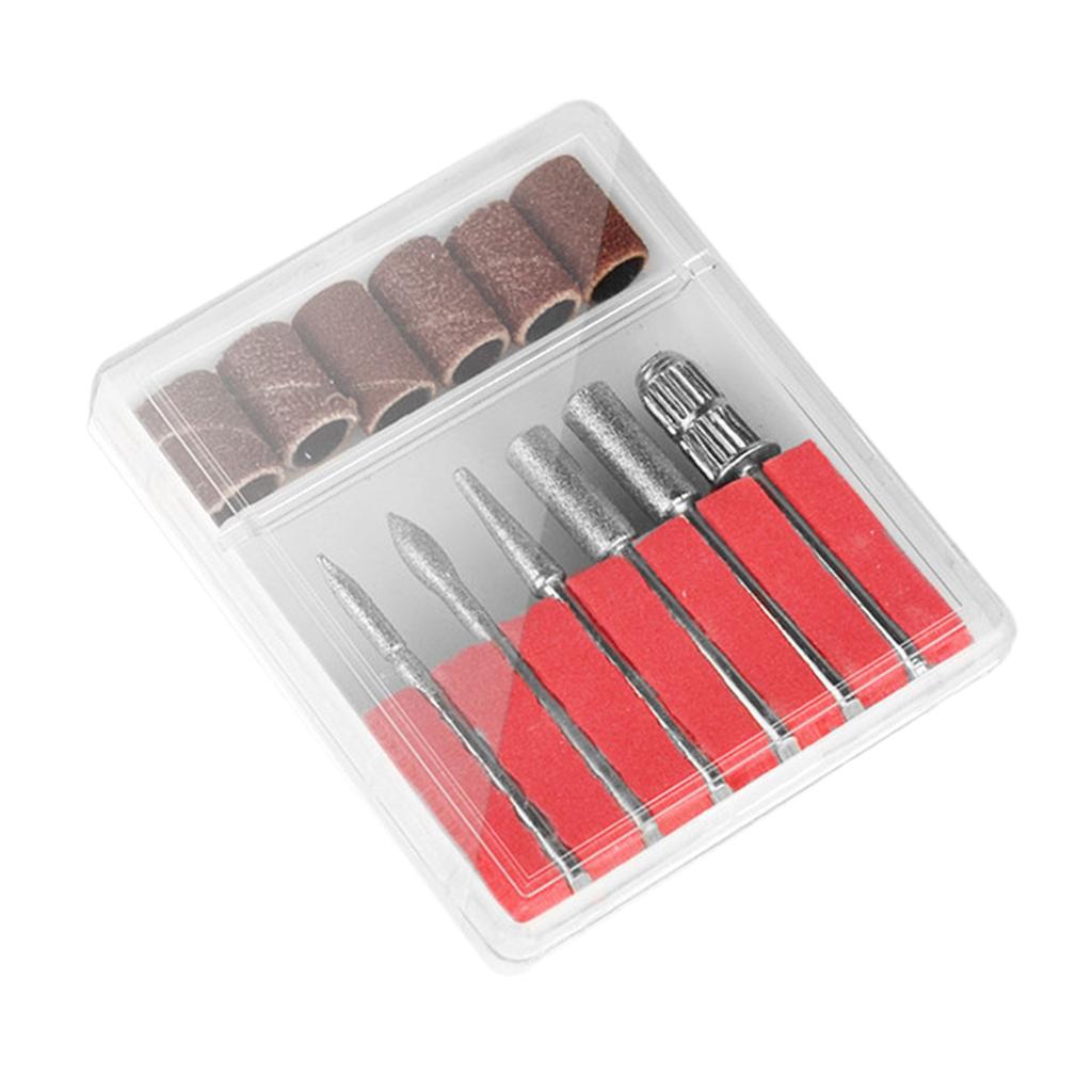 2x12pcs 3/32'' Nail Drill Bits Cuticle Clean Sanding Bands Mandrel Bit Set