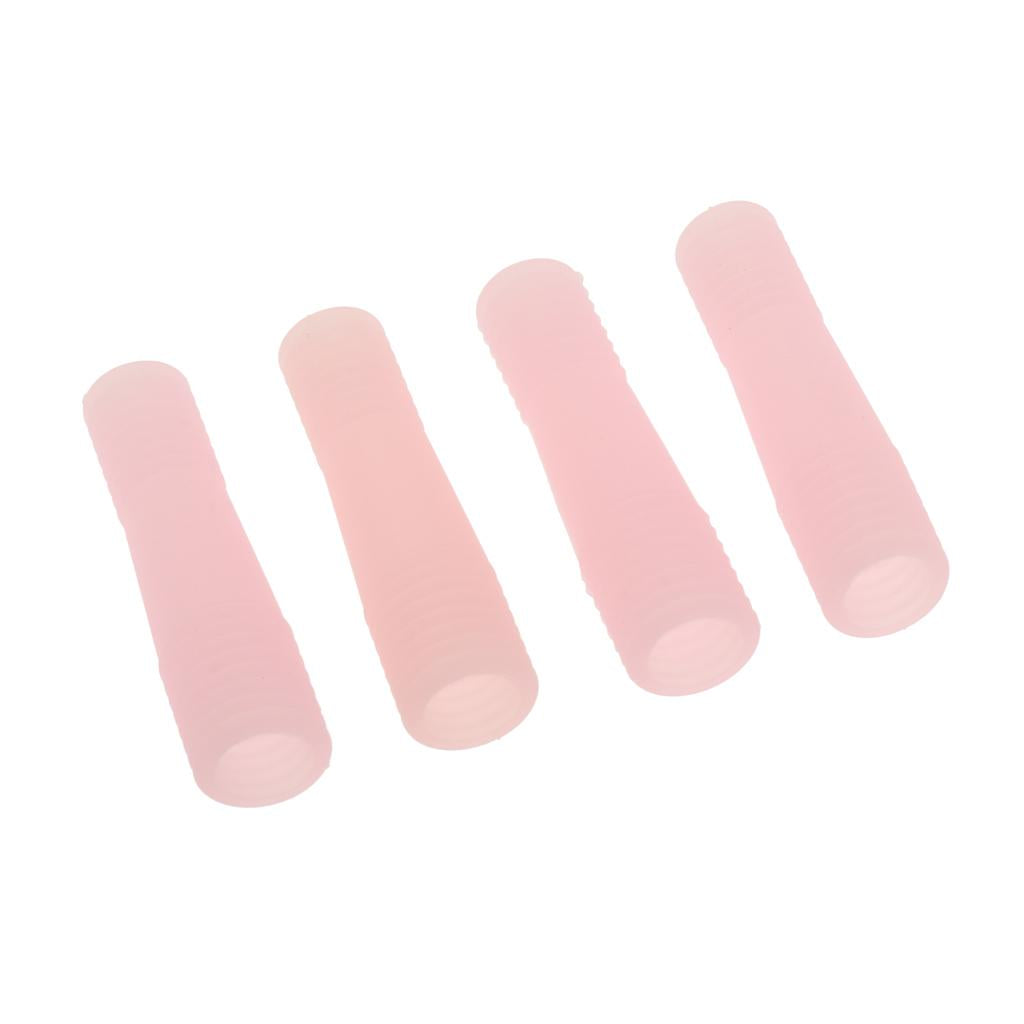 2x2 Pairs Silicone Cuticle Nipper Dead Skin Clipper Protective Cover Pink