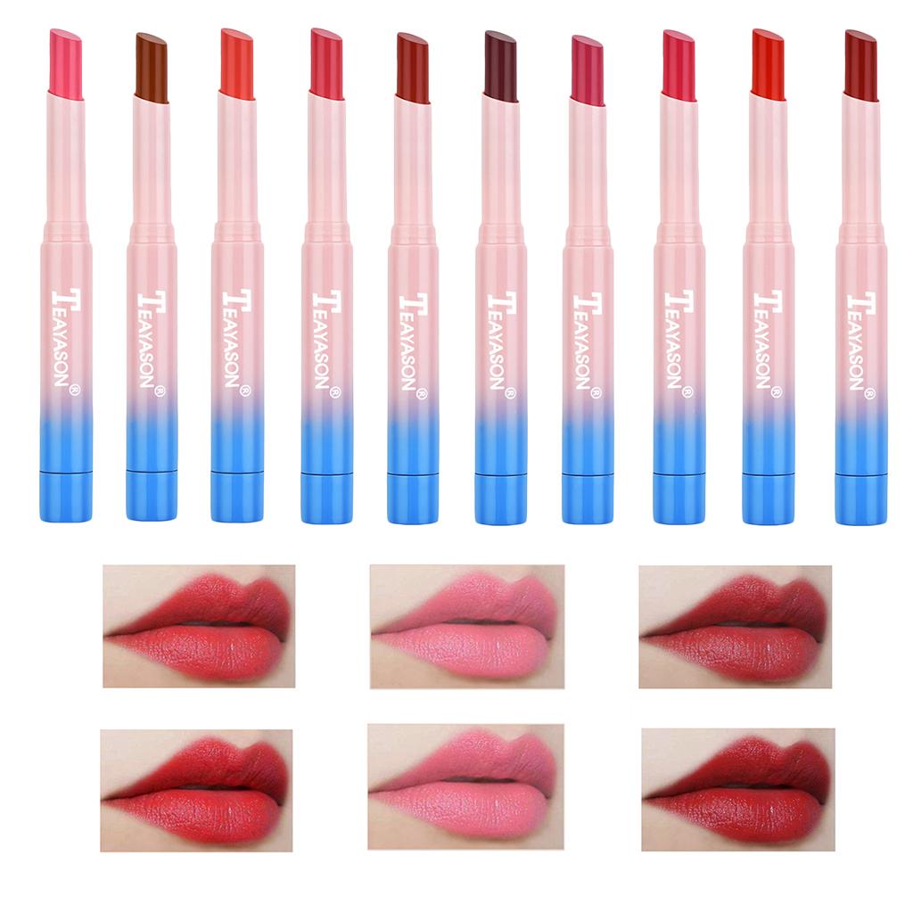 3xLong Lasting Matte Lipstick Makeup Lips Balm Moisturizing Cosmetic Lip Stick 01