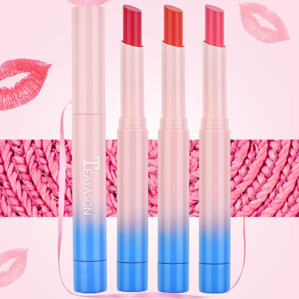 2xLong Lasting Matte Lipstick Makeup Lips Balm Moisturizing Cosmetic Lip Stick 01