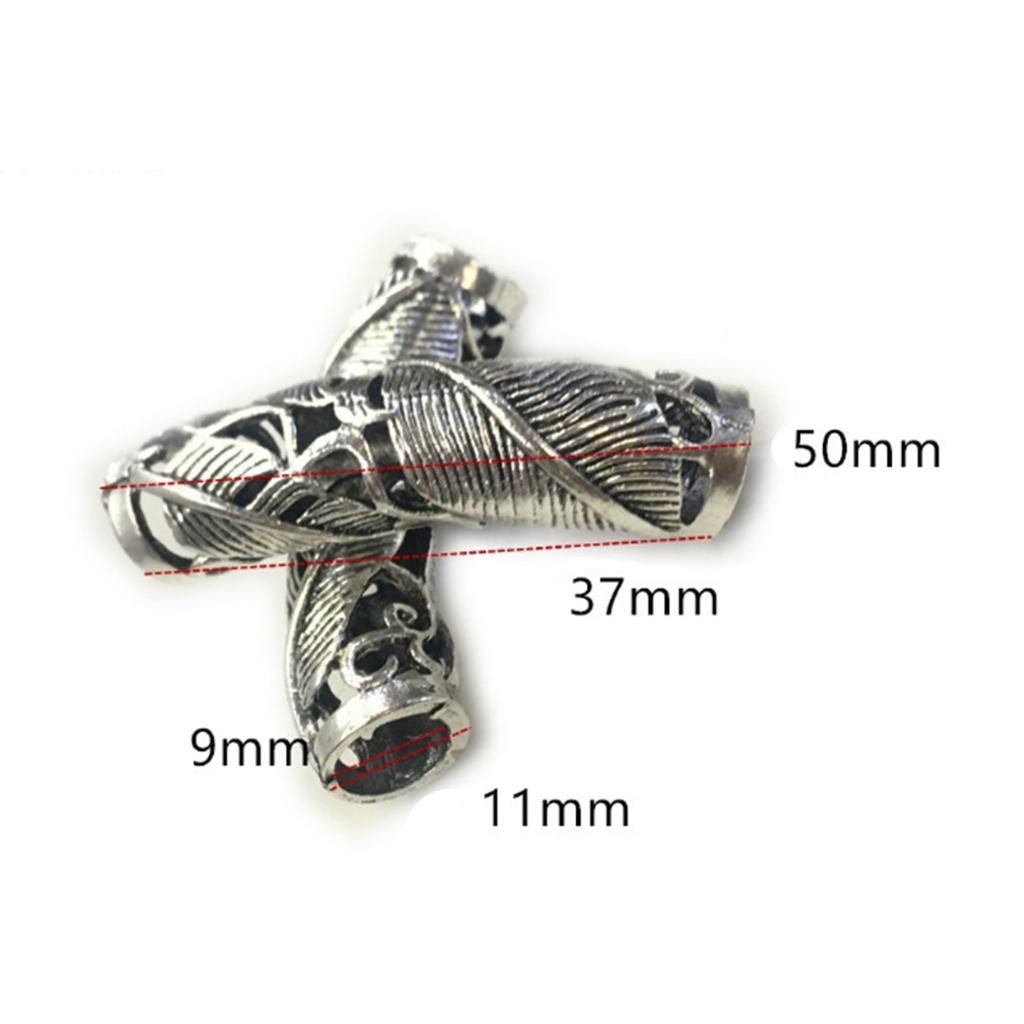 3x5pcs 9mm Alloy Metal Dreadlock Beads Hair Braid Rings DIY Cuff Clips Tube