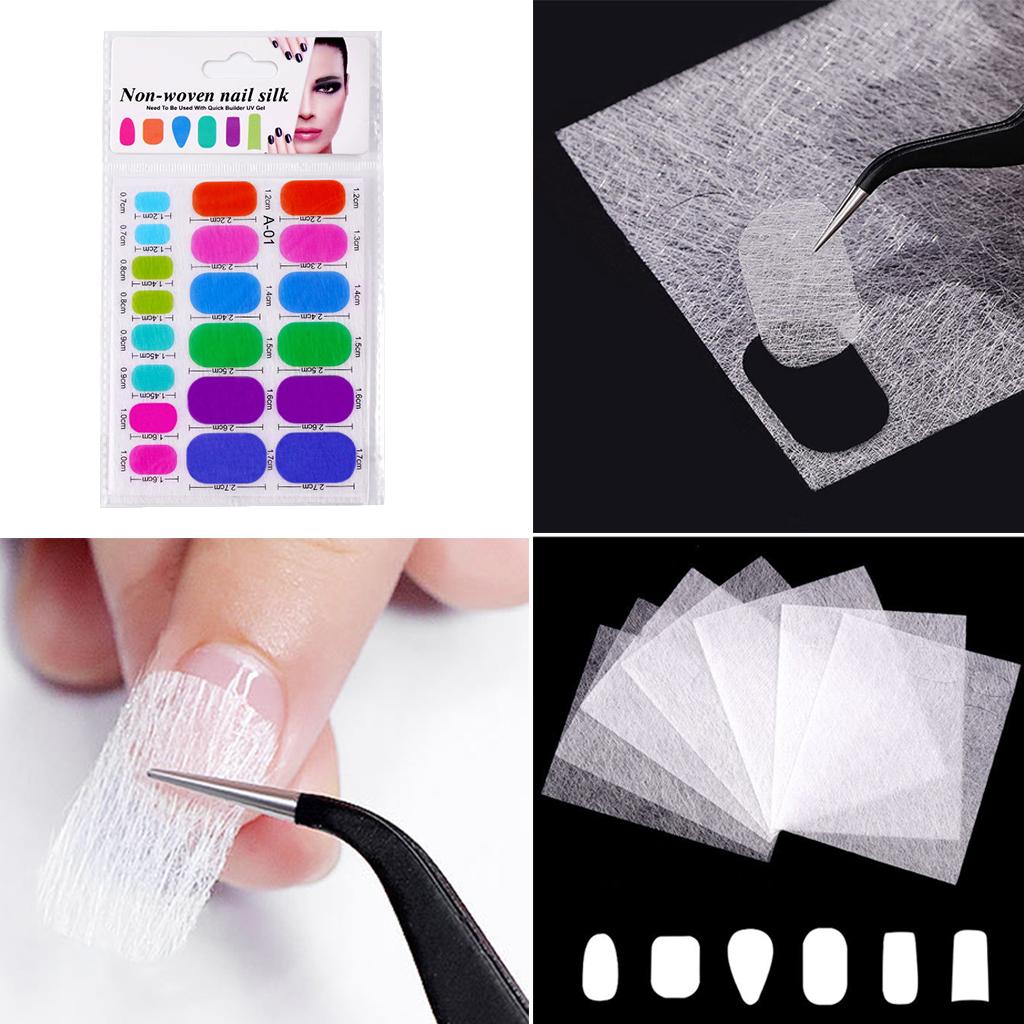 3x2Pcs Nail Art Fiberglass Non-woven Silk Extension Tips Manicure DIY Tools 01