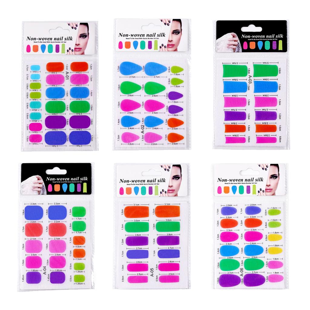 3x2Pcs Nail Art Fiberglass Non-woven Silk Extension Tips Manicure DIY Tools 01
