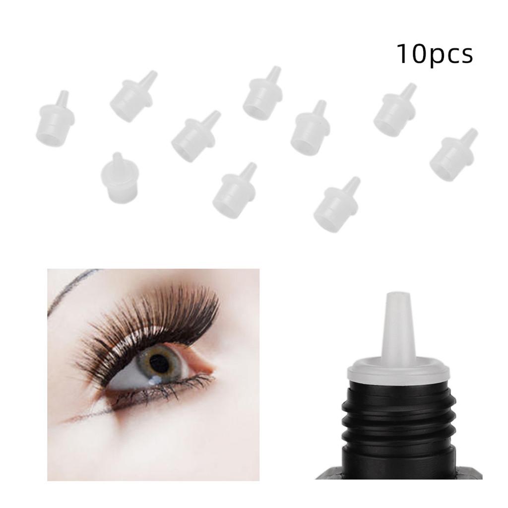 10 Pieces Plastic Grafting False Eyelash Glue Bottle Stopper Plug Cap