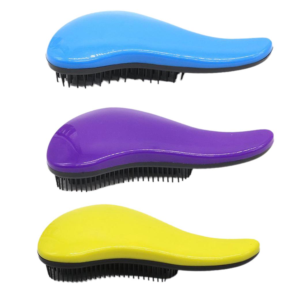 4xHair Brush Free Hair Combs Unique Handle Detangling Comb Purple