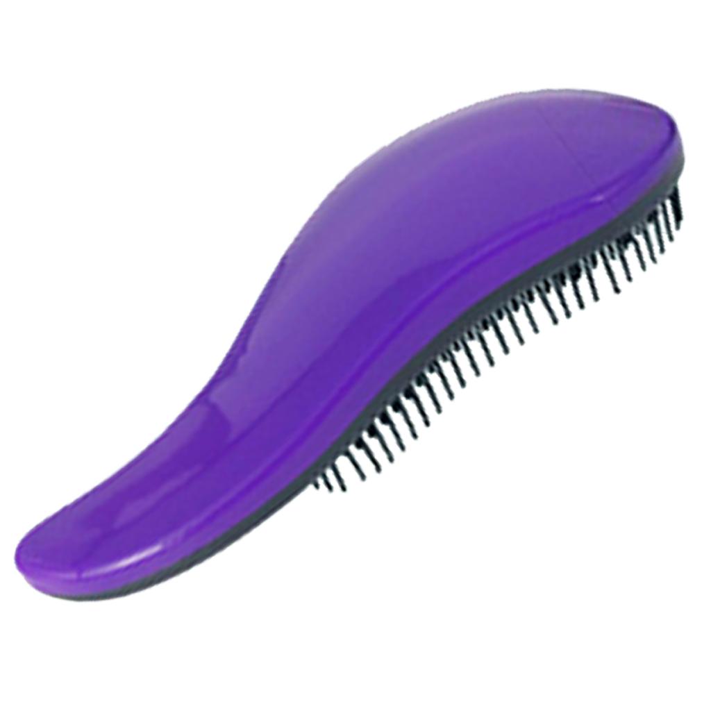 3xHair Brush Free Hair Combs Unique Handle Detangling Comb Purple